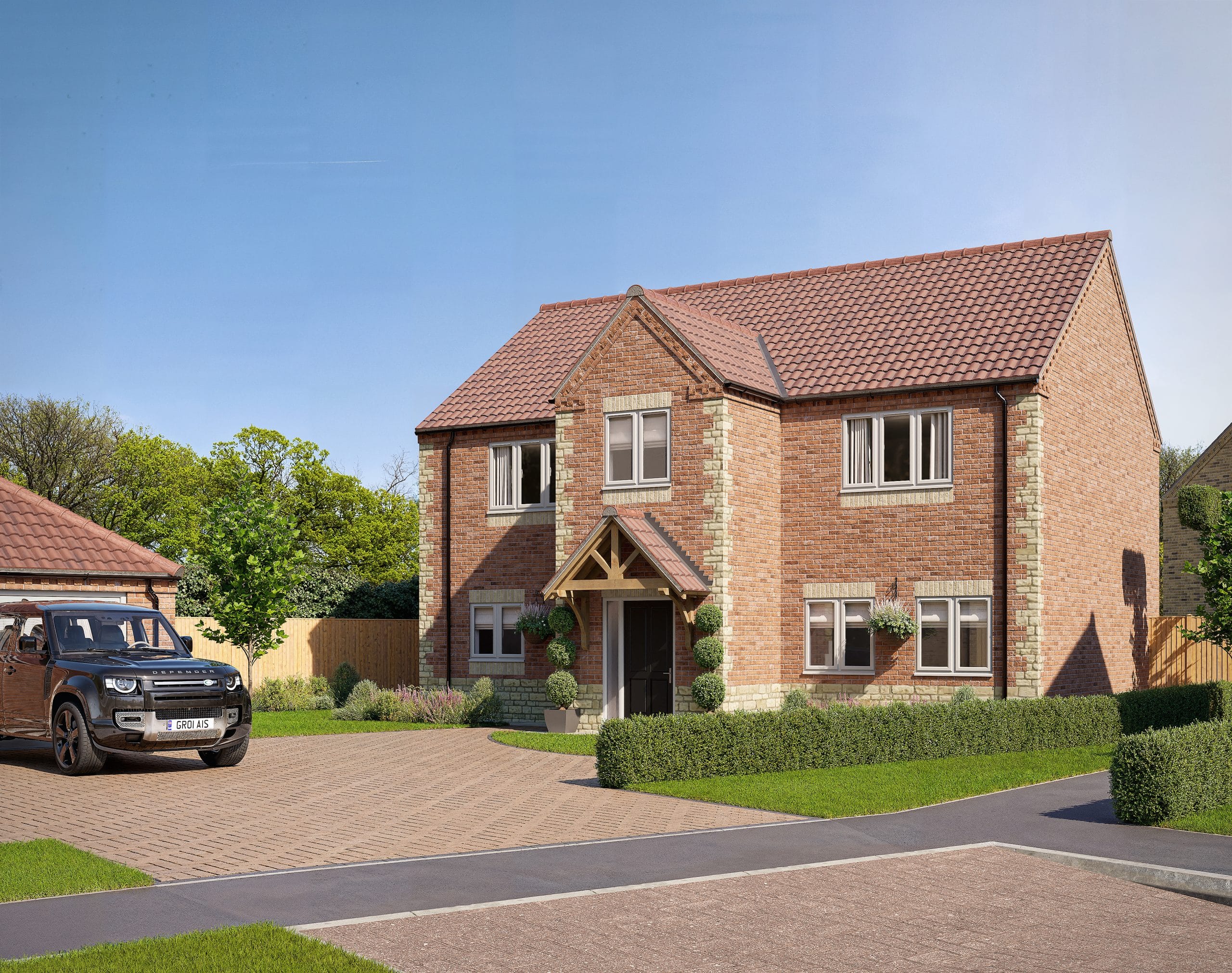 CGI of the front of the Cadwell home built by Truelove Properties & Construction